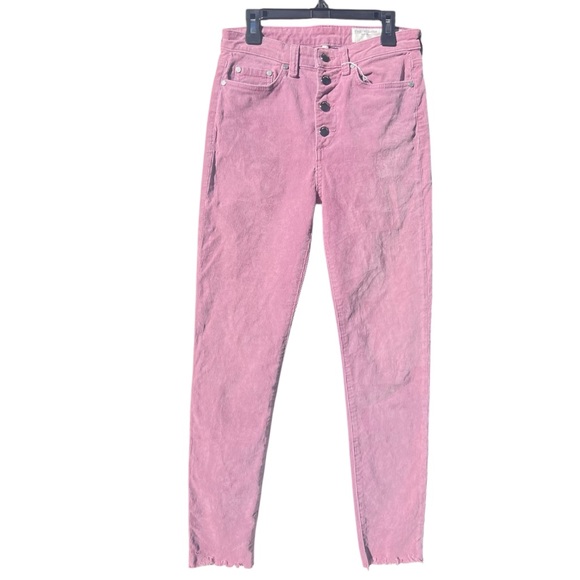 Rag & Bone  pink corduroy Nina high-rise pants 26 - Picture 2 of 8